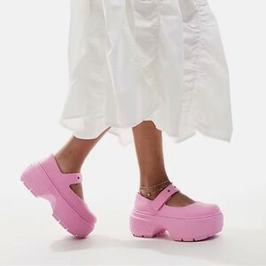 CROCS Pink Platform Sandals